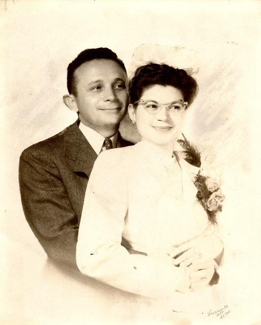 Morris and Eva Cohn Tulchinsky Wedding portrait 1946