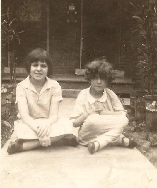 Fannie Baellow Stolov on the left. KC, MO Abt 1925