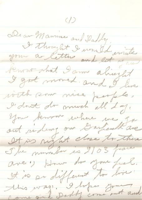 Letter to Maurine and Robert Bogart from mother Lena.  St. Joseph.  1965.