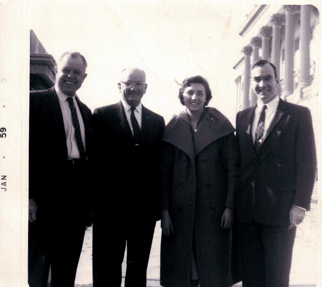 Chaya Silber Breier with senators in Washington DC, 1959