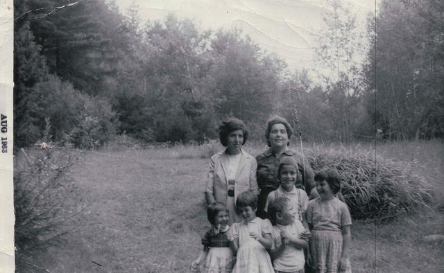 Breindo Silber Brisk, Chaya Suri Guttman Silber, Kids: Moshe Hillel, Gitty (left), -Chani (right),1963