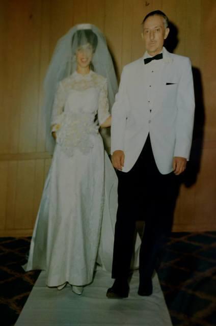 Wedding of Larry and Barbara Solomon Clootz, Barabara with her step father Bill Levitta,