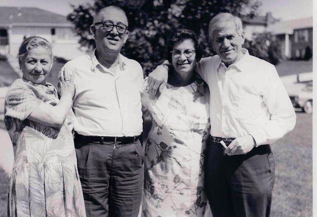 Klara, Morris Wolfson, Esther Baellow Wolfson, and Shaya Balaban.  Houston, TX, 1968 (front)