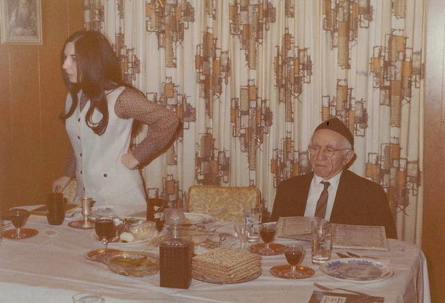 Linda Clutz Cohn and Abe Cohn at Pesach Passover Seder