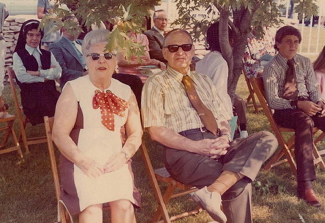 Ella & Ted Clutz at Marcia Tropp's Graduation - May 21, 1972