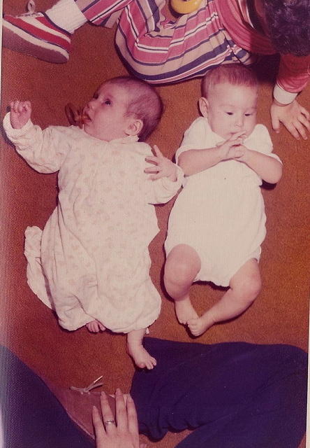 Legs of Greg Clootz, Tricia Clootz and Amy Cohn Jacobson on the right - Labor Day, 1972