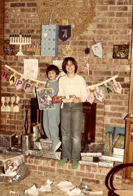 Todd and Amy Cohn, Chanukah about 1982