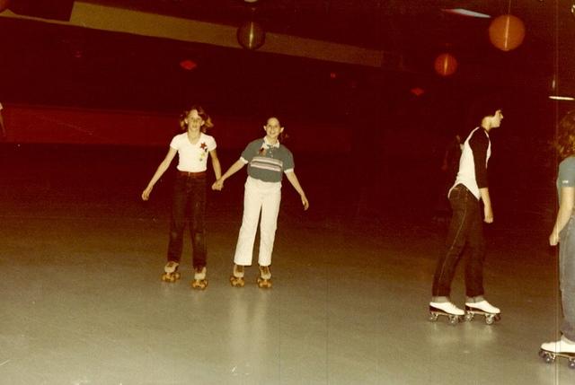 Amy Cohn and Cindy Limer at Skateland South.