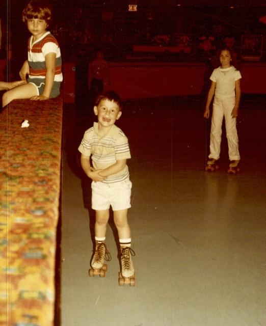 Todd Cohn at Skateland South w Pam Tropp on the ledge