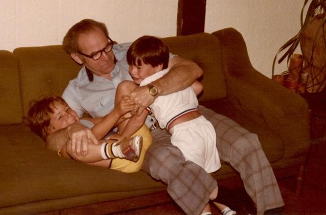 Louis Cohn w Avi Belson and Todd Cohn at the Belsons house