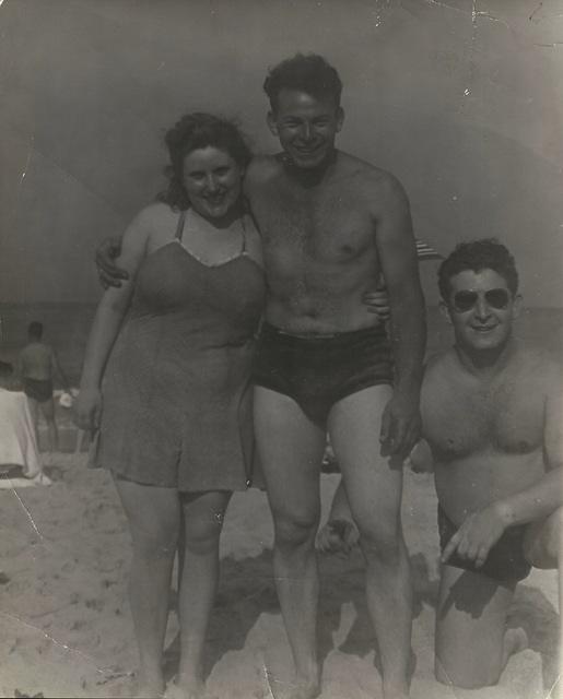 1946 - Marietta Ritz Cohn & Louis Cohn w good friend Bob Frost, in Norfolk, VA