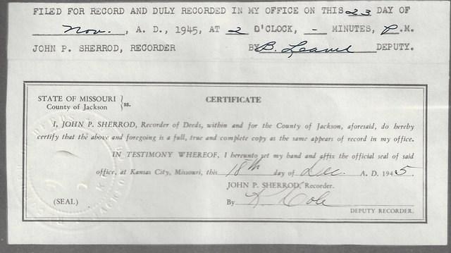 Louis Cohn, US Navy Honorable Discharge, Nov 23, 1945