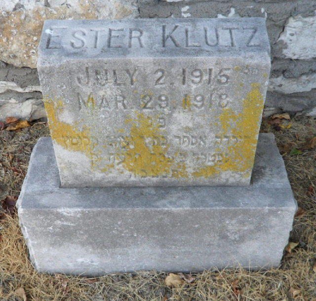 Ester Klutz Headstone