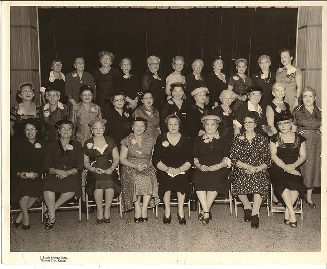 Shirley Cohn Levine (top right), 4th from the left is Rose Kerosine in the black hat