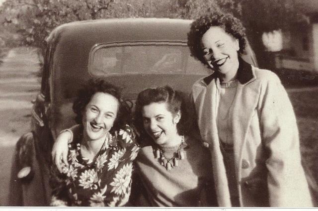 Joie Tenenbaum (friend), Ruth Anne (friend), Shirley Cohn Levine (right) 1943