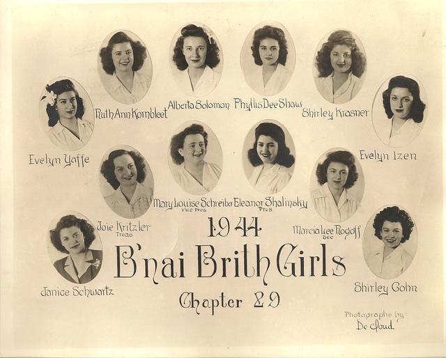 Shirley Cohn Levine BBG BBYO, 1944