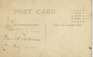 Joseph L Levine, Born at 250 Mad Ave on May 15, 1914 (back)