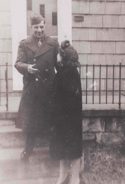 Arnold and Shirley Cohn Levine, 1945.  See notes.