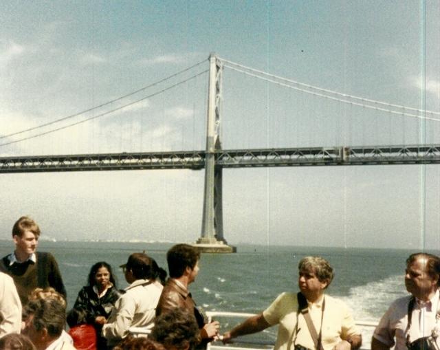 July 1986 - Thelma Hecht & Joe Magariel, Oakland Bridge Skyline.