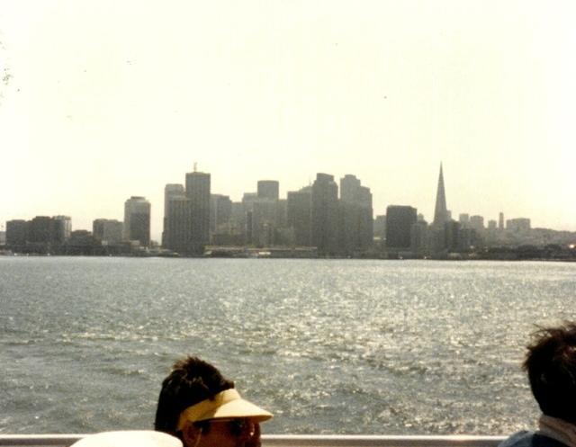 July 1986 - Thelma Hecht & Joe Magariel, Oakland Bridge Skyline.