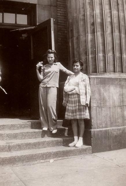 Minette Raskin Akman w a friend at school