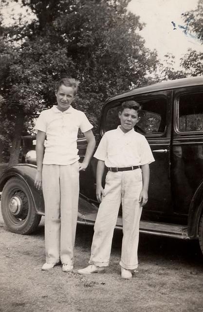 Joe Raskin and Albert Minkus at Lily Lake, 1936 - front