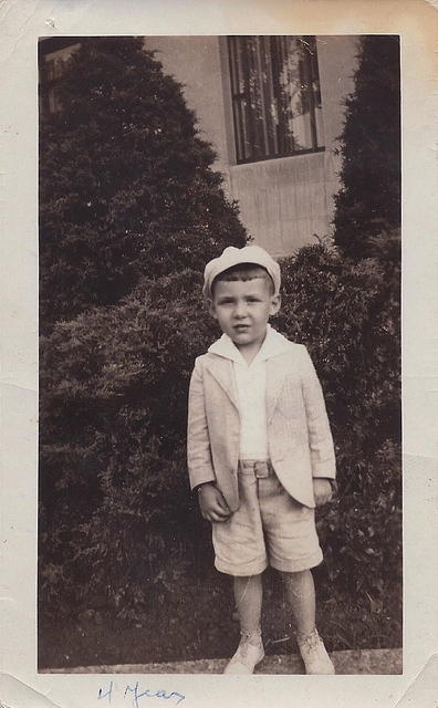 J Schulman, 1934, 4 years old in his blue suit.