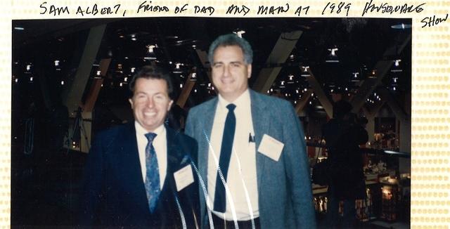 Sam Albert (friend of Dave's) and Marvin at houseware show, 1989