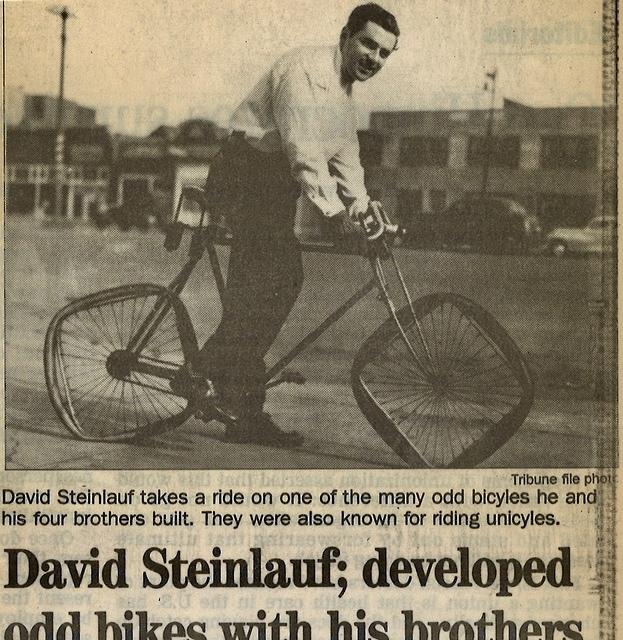 Dave David Steinlauf, Square Wheeled Bike Bicycle