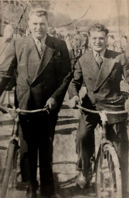 Joe & Charlie Steinlauf on bike bicycle