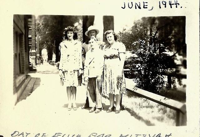 Frieda Fritzi Schuman Dougoll, Lewis Schuman, Sarah Steinlauf Schuman, and Ellis at his Bar Mitzvah, June, 1944