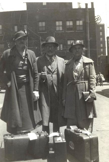 Rose Steinlauf Marcus, Bernard Steinlauf, Jenny Steinlauf Blonder. 1937. See notes.