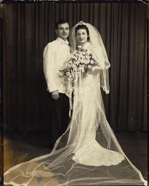 Wedding portrait of Julius and Rose Steinlauf Zaitz, Chicago, 1939 at the Midwest Athletic Club