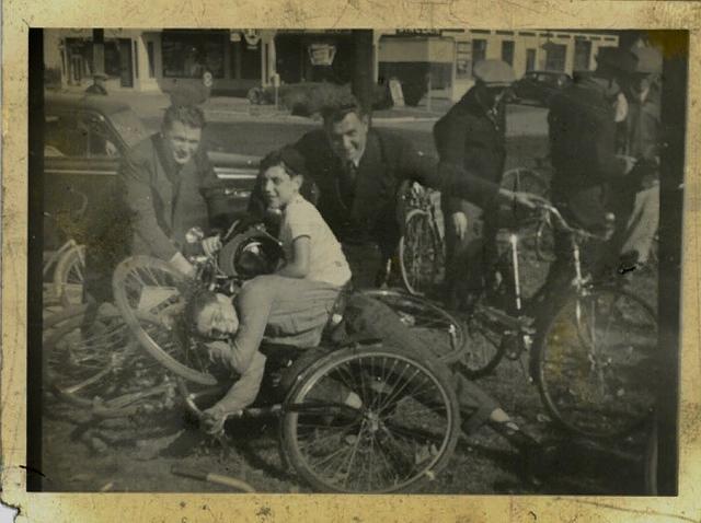 Cal in the middle, Bike Bicycle, October 15, 1933