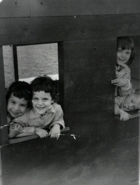 Shellie Steinlauf Sultan (second from left), April 1957