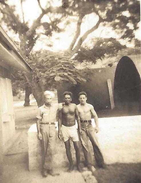 Fred Markowitz on the left while in the service in the South Pacific