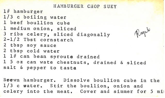 Hamburger Chop Suey 1