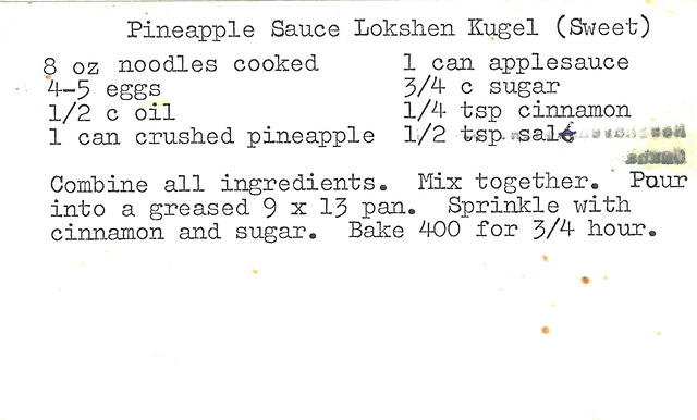 Pinapple Sauce Lokshen Kugel (sweet)