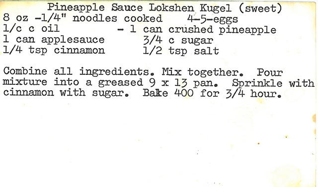 Pineapple Sauce Lokshen Kugel (sweet)