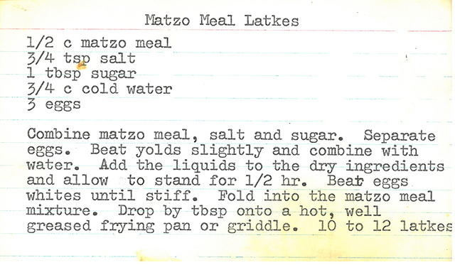 Matzo Meal Latkes