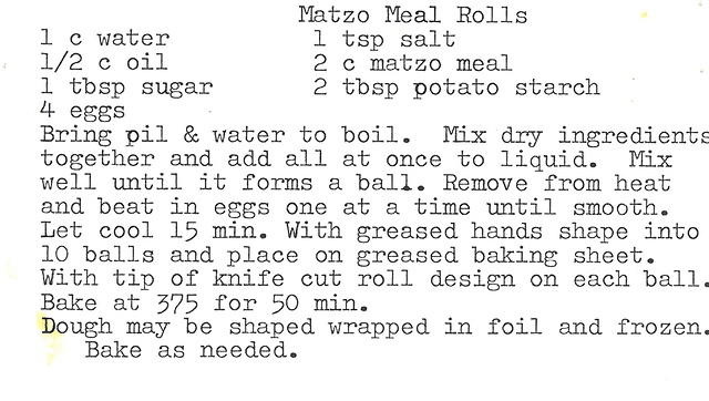 Matzo Meal Rolls