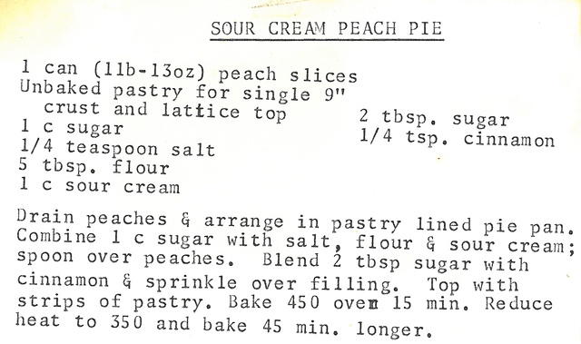 Sour Cream Peach Pie