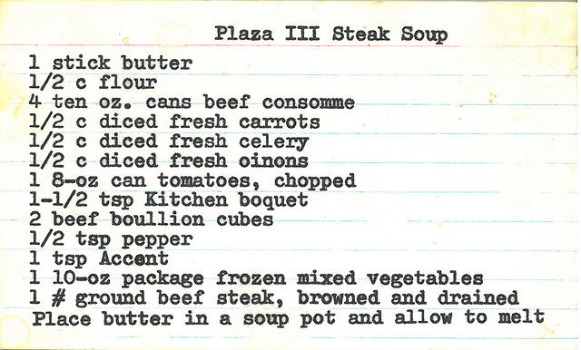 Steak Soup, Plaza III