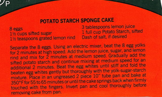 Potato Starch Sponge Cake