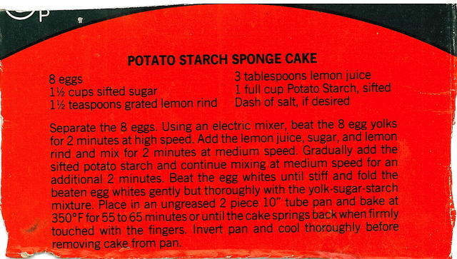 Potato Starch Sponge Cake