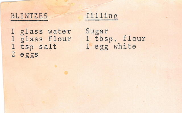 Blintzes & Filling