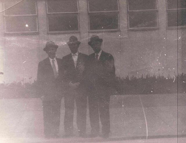 Yitzchak Bleier, Marcus Weiss, and Avraham Bleier probably in Hungary