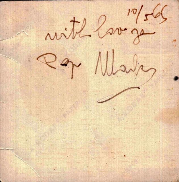 "With love you, Pop Markus." 10/5/1965 (?)