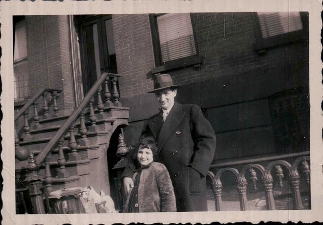 Markus Weiss and Feigy Weisz Levy in Williamsburg, NY abt 1957