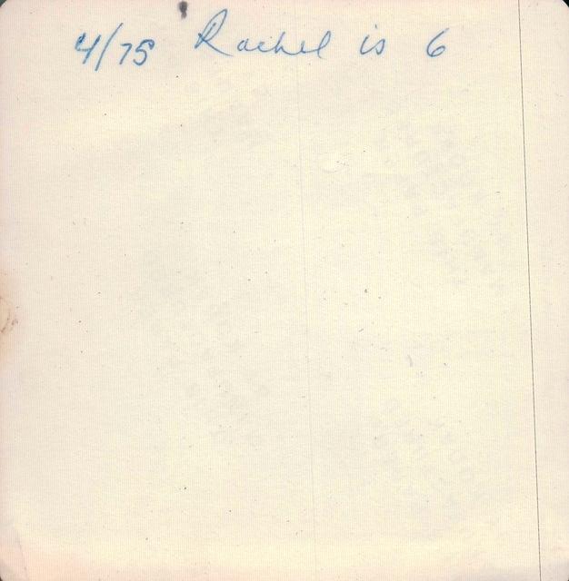 Rachel Weiss Feit 6th Birthday, 1975 (back)